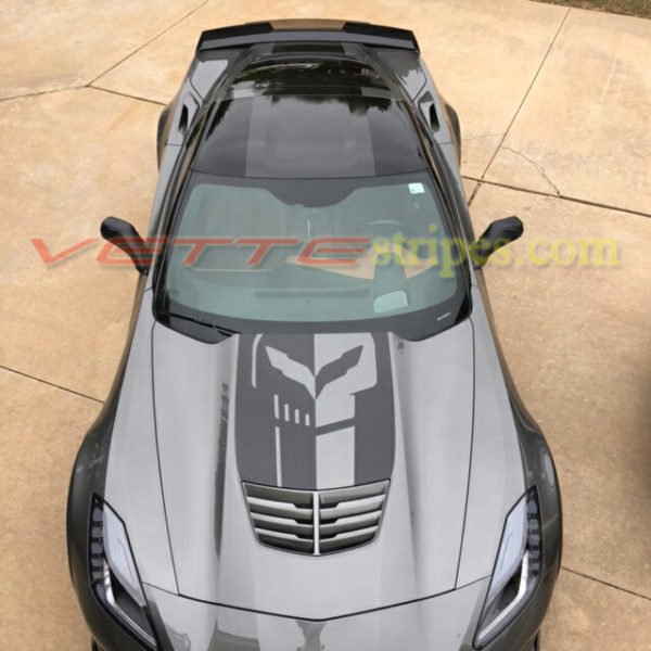 Shark Gray C Corvette Z Center Stripes With C R Jake Skull