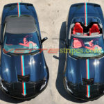 Black C7 Corvette Stingray convertible with Twilight edition stripes