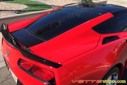 Torch red C7 Corvette stingray blackout cross bar and rear