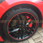 C7 Corvette wheel with red pinstripe