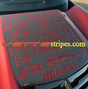 C7 Z06 stinger with all sponsor logos cutout