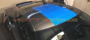 Shark Grey C7 corvette stingray with tension blue center stripes