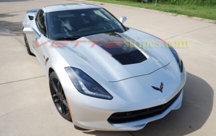 Silver C7 Stingray with carbon flash black and red ME stinger stripe