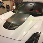 White C7 Corvette Z06 with shark gray stinger stripe