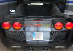 Black C6 Corvette Z06 with cyber gray GM full length dual racing 2