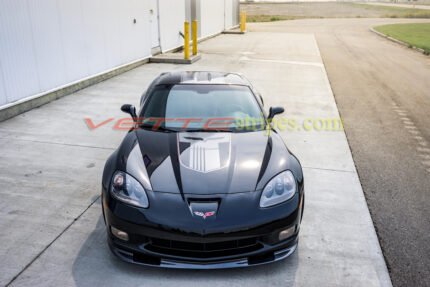 Black C6 Z06 with GT5 SEMA dark charcoal stripes