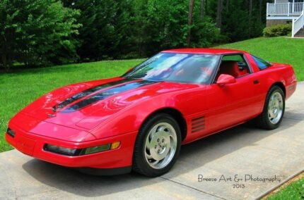 Red C4 Corvette with black CE stripes