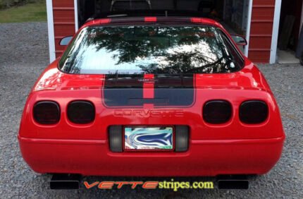 Red C4 Corvette with black CE1 stripe