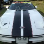 C4 Corvette with black and red full body racing stripe