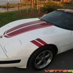 C4 Corvette with maple red GS fender hash mark stripe