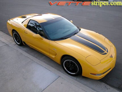 C5 Corvette yellow with black CE commemorative stripes