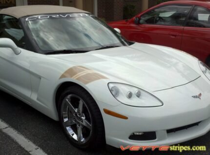 C6 Corvette Grand Sport fender hash marks stripe in cashmere and buckskin