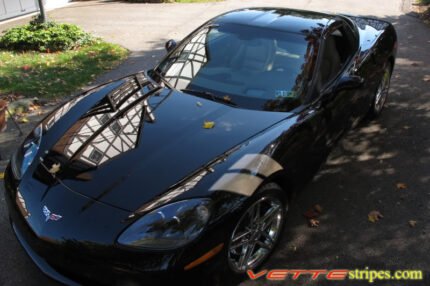 C6 Corvette Grand Sport fender hash marks stripe in cashmere and gunmetal