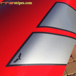 C6 Corvette Grand Sport fender hash marks stripe in silver and dark charcoal