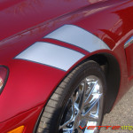 C6 Corvette Grand Sport fender hash marks stripe in silver and dark charcoal