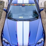 Lemans Blue C6 Corvette with metallic gunmetal and red full length racing stripe 3