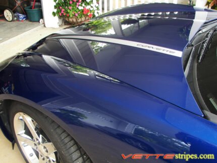 Lemans blue C6 Corvette with metallic silver hood stripe 5