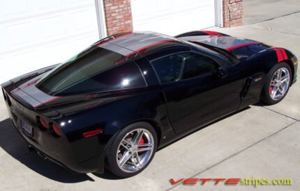 C6 Corvette Z06 Grand Sport black with silver and red ME stripe