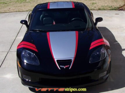 C6 Corvette Z06 Grand Sport black with silver and red ME stripe