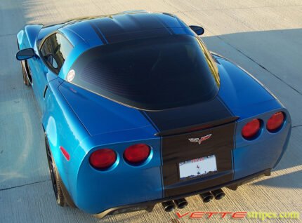 Jet stream blue C6 Corvette Z06 Grand Sport with black and black ME stripe