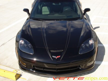 C6 Corvette Z06 Grand Sport matte black hood spear stripe