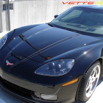 C6 Corvette Z06 Grand Sport matte black hood spear stripe