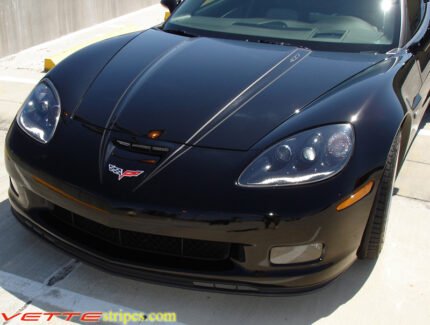 C6 Corvette Z06 Grand Sport matte black hood spear stripe