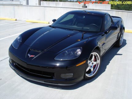 C6 Corvette Z06 Grand Sport matte black hood spear stripe