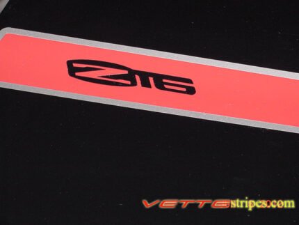 C6 Corvette Z06 Grand Sport red and silver hood spear stripe with rear option