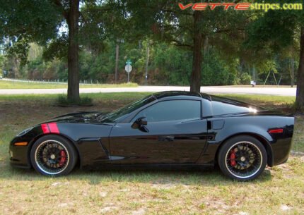 C6 Corvette Z06 Grand Sport red fender hash mark stripe