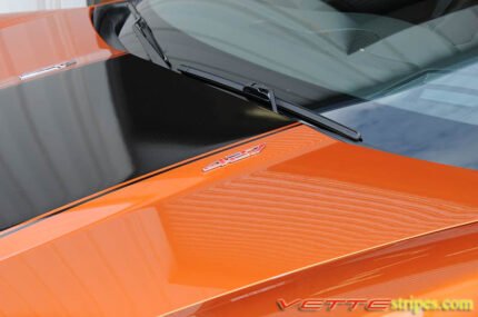 Atomic orange C6 Corvette Z06 with gloss black ME3 stripe