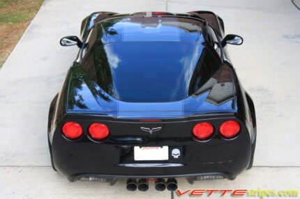 Black C6 Corvette Z06 with metallic cyber grey ME3 stripe