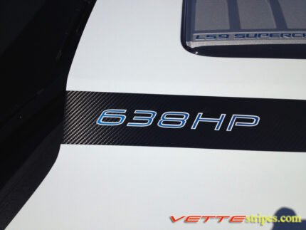 C6 Corvette ZR1 427 edition hood stripe graphic in carbon fiber with custom text