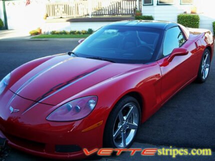 C6 Corvette super hood stripe in black and silver