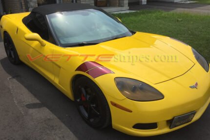 C6 Corvette grand sport fender hash marks in maple red and black