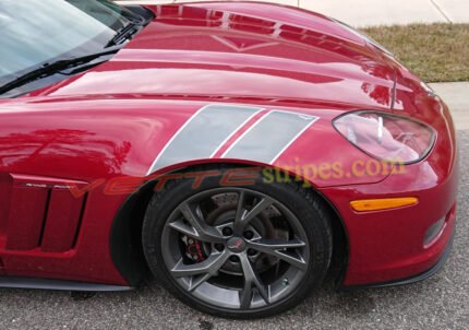 C6 Corvette grand sport fender hash marks in medium charcoal and pewter