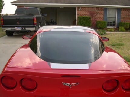 C6 Corvette with metallic silver and black ME stripes