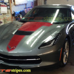 cyber gray C7 Corvette Stingray with crystal red ME2 stripe