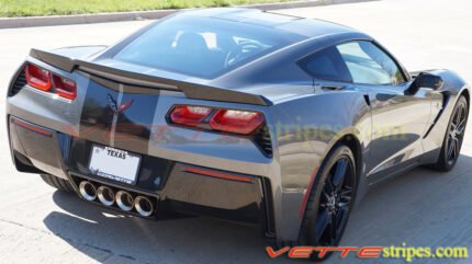 Shark gray C7 corvette stingray with carbon flash GM full racing stripe