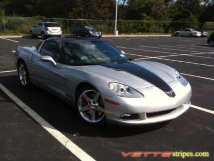 Machine silver C6 Corvette with black 427 edition stripe