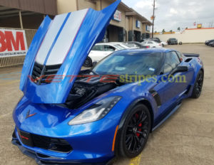 Elkhart Lake Blue C7 Z06 with 3M 1080 Gloss blade silver and red JE stripes