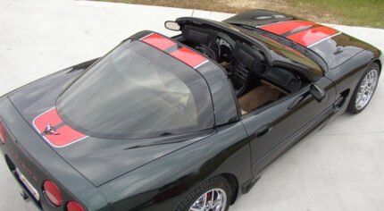 Bowling green C5 Corvette with red and silver CE commemorative stripes