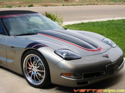 C5 Corvette GS RF fender hash mark stripe in black and red