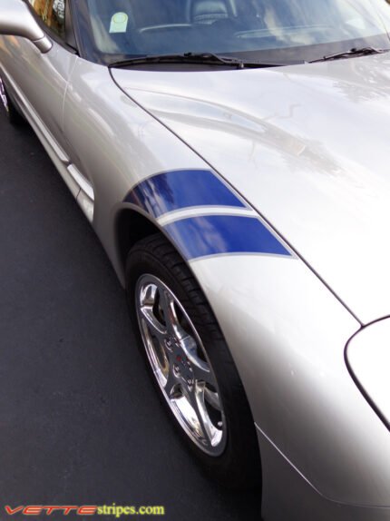 C5 Corvette Grand Sport RF fender hash mark in grand blue and gunmetal