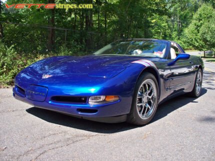 C5 Corvette Grand Sport RF fender hash stripe mark in silver and red