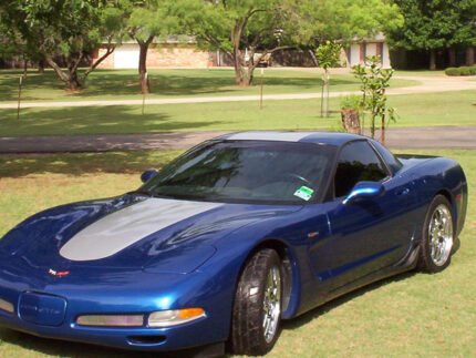 C5 Corvette Z06 electron blue with metallic silver ME1 stripe