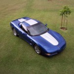 C5 Corvette Z06 electron blue with metallic silver ME1 stripe