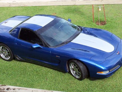 C5 Corvette Z06 electron blue with metallic silver ME1 stripe