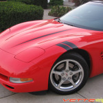 C5 Corvette black fender hash mark stripe