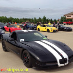 Black C5 Corvette with white full body racing stripe style 2